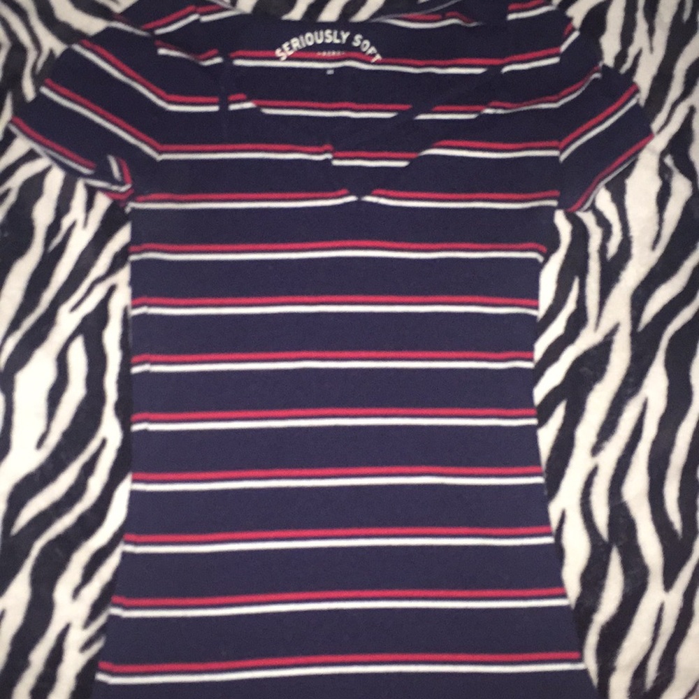 Blue & Red Striped Shirt